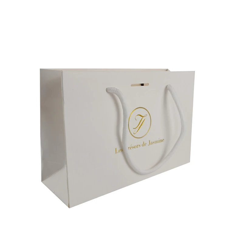 

Free shipping 500Pcs/Lot Custom Gold Foiled Logo Printed Gift Packing Paper Bag with Handles Boutique Retail Ppaer Bag