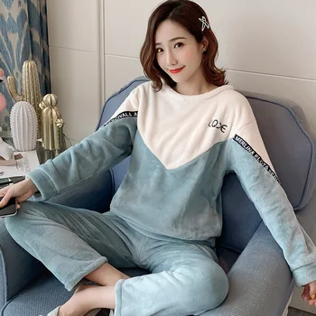 Winter Coral Velvet Pajamas Women's Autumn and Winter Long Sleeve Warm Thick plus Velvet Sweet Cute Flannel Homewear Set
Winter Coral Velvet Pajamas Women's Autumn and Winter Long Sleeve Warm Thick plus Velvet Sweet Cute Flannel Homewear Set