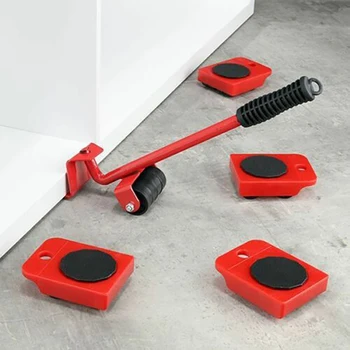 5Pcs Mover Transport Set Furniture Moving Transport 4 Mover Roller+1 Wheel Bar Lifter Household Tool
5Pcs Mover Transport Set Furniture Moving Transport 4 Mover Roller+1 Wheel Bar Lifter Household Tool