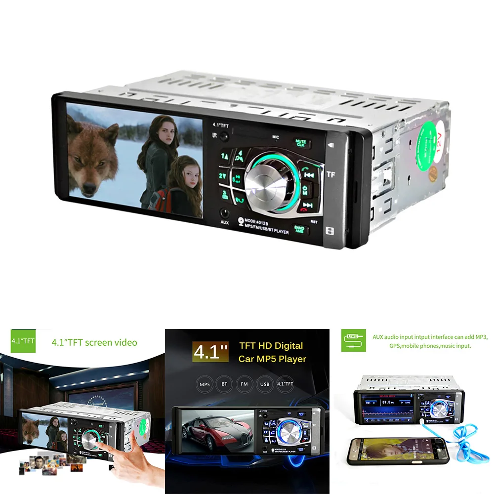 4.1" TFT HD Digital Display Screen Car MP4 Player AUX Audio With Support USB/SD/TF FM Radio With Remote Control Car Electronics
4.1" TFT HD Digital Display Screen Car MP4 Player AUX Audio With Support USB/SD/TF FM Radio With Remote Control Car Electronics