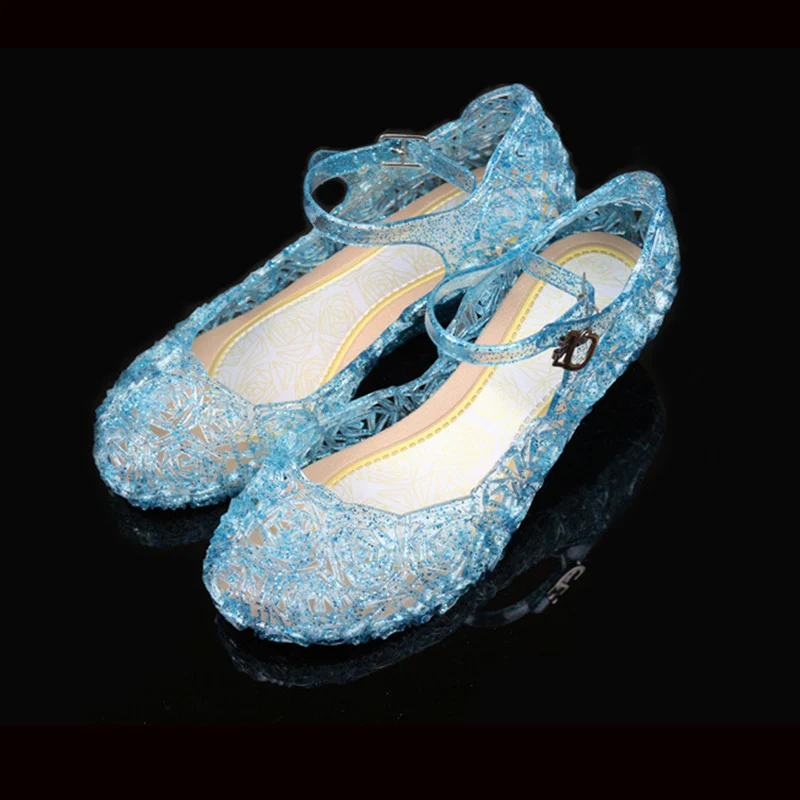 Сандалии желе с кристаллами для девочек обувь косплея принцессы Холодное сердце