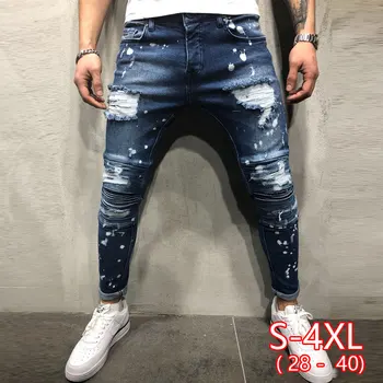 2020 new Men Ripped Dot Printed Skinny Jeans Destroyed Frayed Slim Fit Denim Pant casual men slim hole Zipper balck jeans pants
2020 new Men Ripped Dot Printed Skinny Jeans Destroyed Frayed Slim Fit Denim Pant casual men slim hole Zipper balck jeans pants