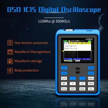 DSO1C15 Portable Assembled 2.4inch Digital Oscilloscope 500MS/s Sampling Rate 110MHz Analog Bandwidth Support Waveform Storage
DSO1C15 Portable Assembled 2.4inch Digital Oscilloscope 500MS/s Sampling Rate 110MHz Analog Bandwidth Support Waveform Storage