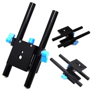 15mm Sliding Rail Rod Support System Baseplate Mount with Quick Release Plate For DSLR Camera Follow Focus Rig