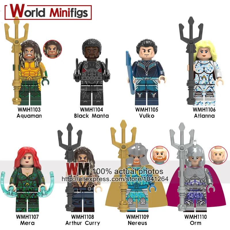 Single Marvel Aquaman Black Manta Vulko Atlanna Mera Arthur Curry Nereus s Building Blocks Toys For Children
Single Marvel Aquaman Black Manta Vulko Atlanna Mera Arthur Curry Nereus s Building Blocks Toys For Children