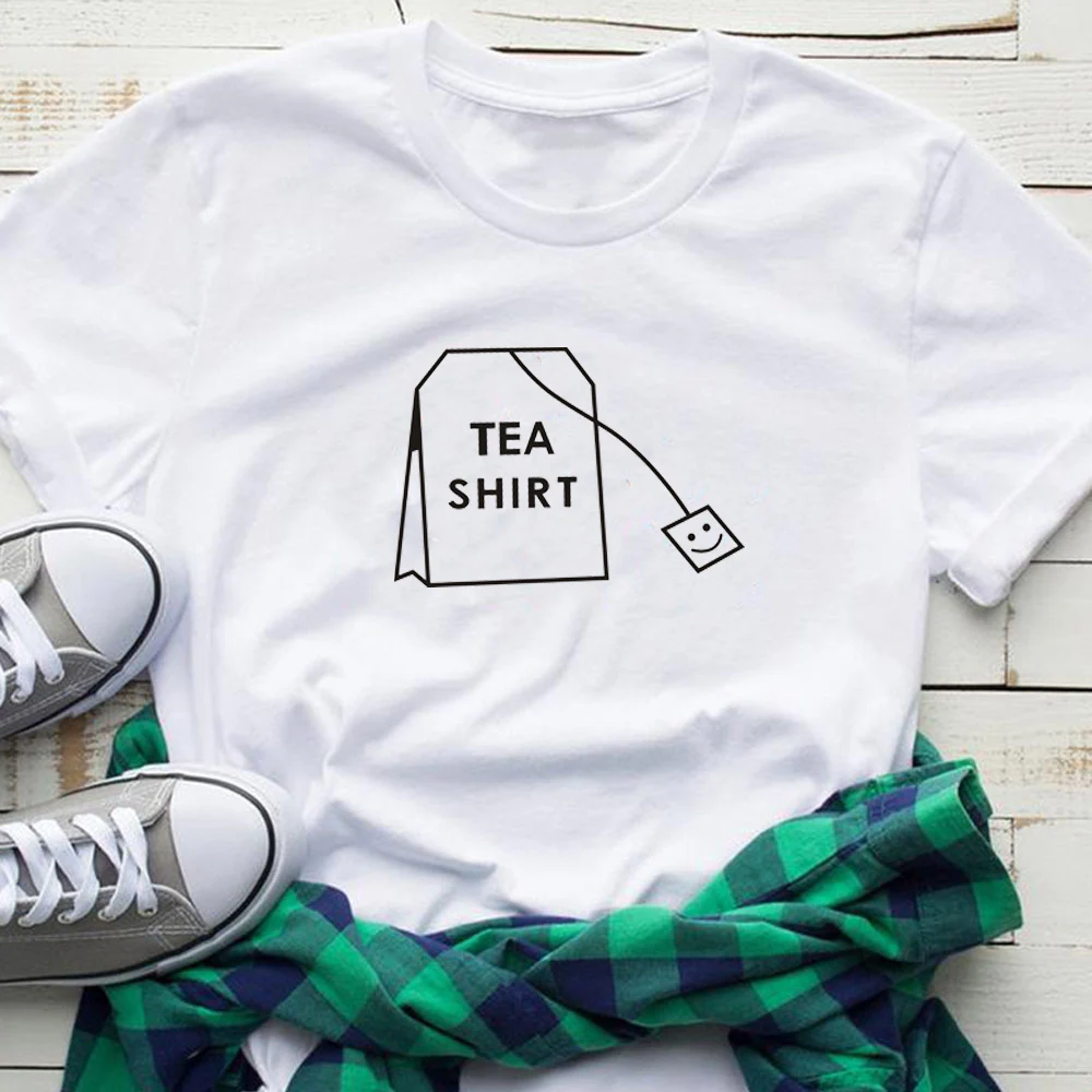 Женская футболка с принтом Humor Tea летняя забавная в стиле Харадзюку 2018|ladies