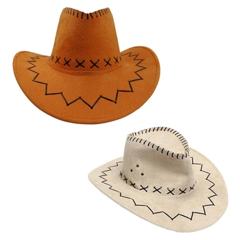 2 Pcs Retro Unisex Denim Wild West Cowboy Cowgirl Rodeo Fancy Dress Accessory Hats, Orange & Beige 
2 Pcs Retro Unisex Denim Wild West Cowboy Cowgirl Rodeo Fancy Dress Accessory Hats, Orange & Beige