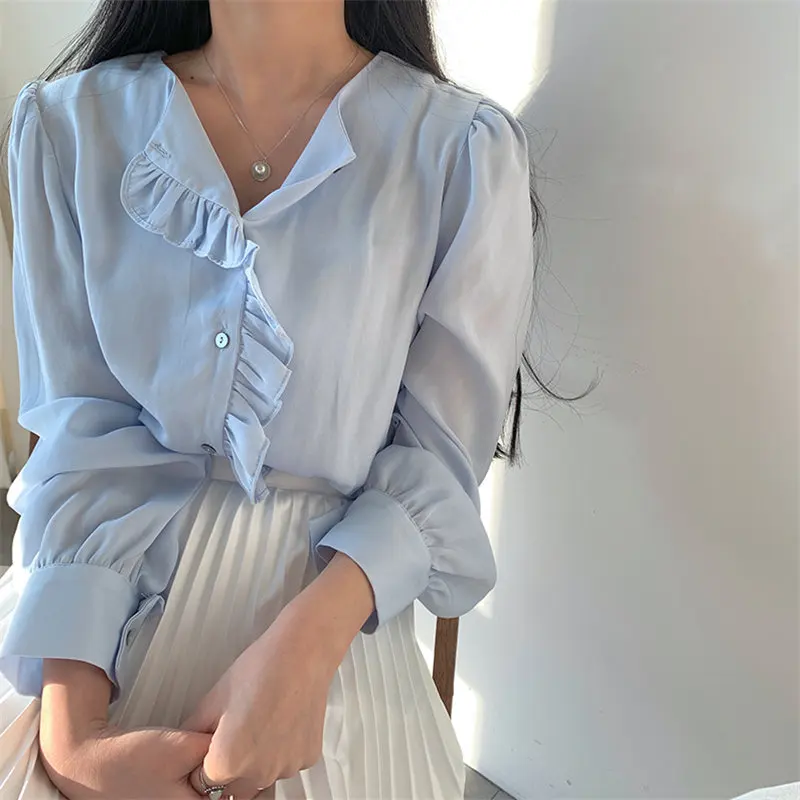 Alien Kitty Sweet Vigorous Girl Fashion Casual Cute Ruffles Loose Women Tops Chic Autumn Fresh All-Match High Quality Shirts
Alien Kitty Sweet Vigorous Girl Fashion Casual Cute Ruffles Loose Women Tops Chic Autumn Fresh All-Match High Quality Shirts