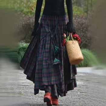 2020 Spring New Women Casual Skirts Lady Holiday Style Outing Plaid Floral printed Tassel Irregular Splice Long Big Swimg Skirts
2020 Spring New Women Casual Skirts Lady Holiday Style Outing Plaid Floral printed Tassel Irregular Splice Long Big Swimg Skirts