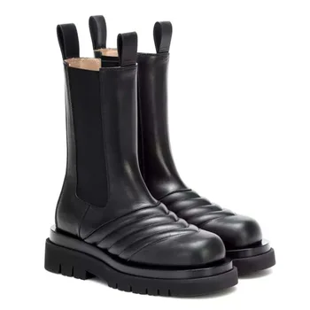 Motorcycle Boots Black Chelsea Boots Elastic Band Shoes Pu Split Leather Ankle Boots Women Round Toe Wave Pattern Flat Platform
Motorcycle Boots Black Chelsea Boots Elastic Band Shoes Pu Split Leather Ankle Boots Women Round Toe Wave Pattern Flat Platform