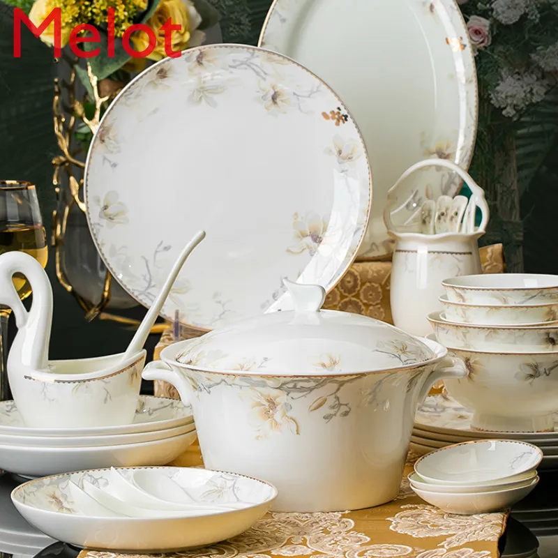 Tableware Set Chinese Bowl Dish Household Jingdezhen Ceramic Bone China Rice Bowl Plate Housewarming Gift Set bowls
Tableware Set Chinese Bowl Dish Household Jingdezhen Ceramic Bone China Rice Bowl Plate Housewarming Gift Set bowls