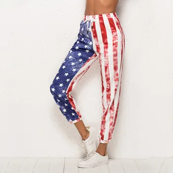 2020 American Flag High Waist Harem Pants Women Joggers Summer Style Casual Pants Capri Drawstring Female Trousers Streetwear
2020 American Flag High Waist Harem Pants Women Joggers Summer Style Casual Pants Capri Drawstring Female Trousers Streetwear