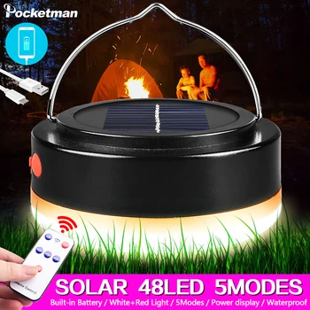 USB/Solar Charging LED Camping Light Emergency Lamp 5 Modes Solar Light with Built-in Battery Solar lamp with Remote Control
USB/Solar Charging LED Camping Light Emergency Lamp 5 Modes Solar Light with Built-in Battery Solar lamp with Remote Control