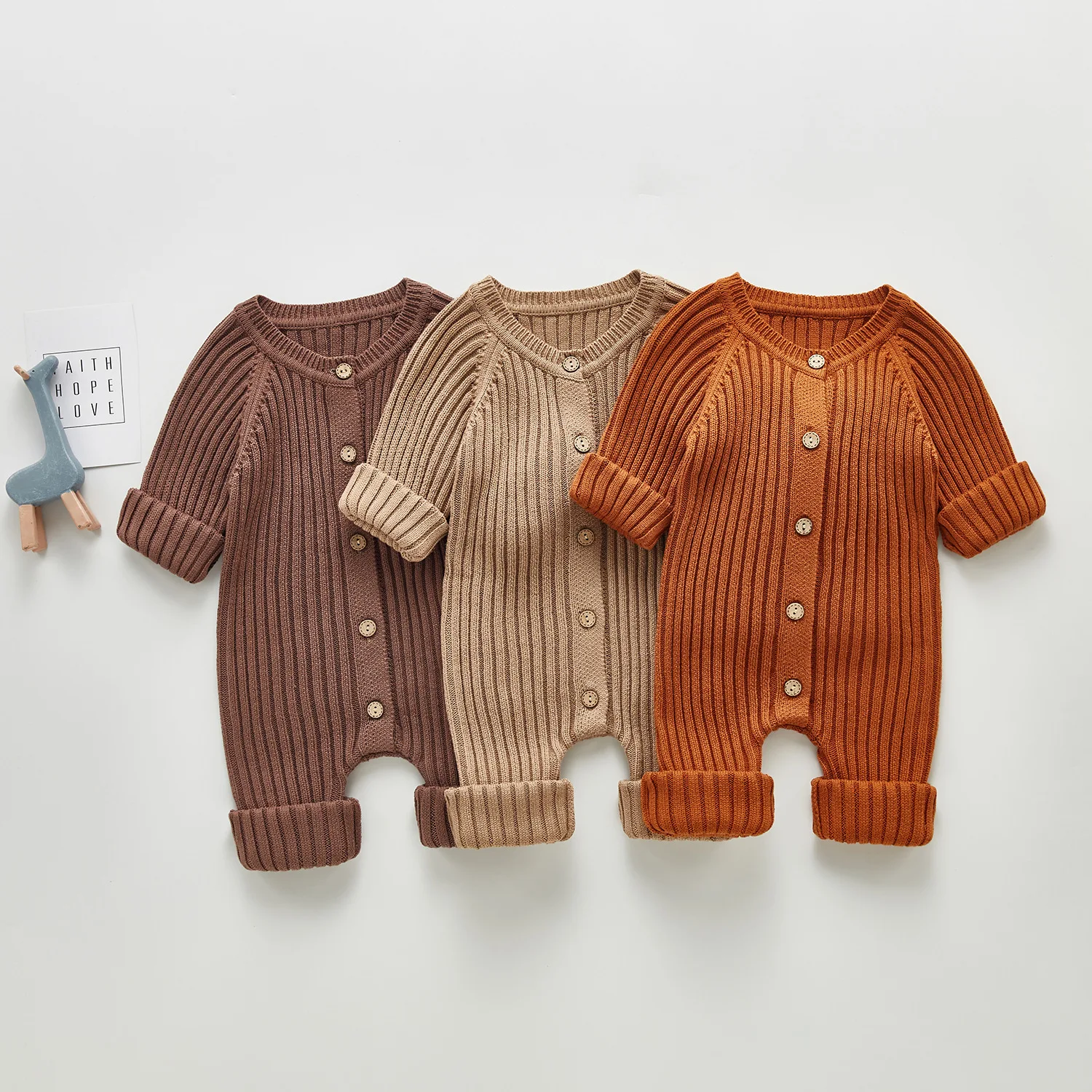Комбинезон вязаный для девочек 0-3 лет осенне-зимний | Детская одежда и обувь