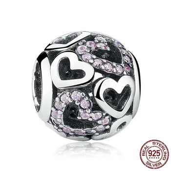 Popular s925 sterling silver beads diy beading bracelet accessories pink heart-shaped diamond set accessories PAS229
Popular s925 sterling silver beads diy beading bracelet accessories pink heart-shaped diamond set accessories PAS229