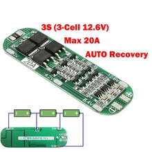20A Li-ion 3S Lithium Battery 18650 Charger Protection Board PCB BMS 12.6V Cell Charging Protecting Module AUTO Recovery DIY Kit
20A Li-ion 3S Lithium Battery 18650 Charger Protection Board PCB BMS 12.6V Cell Charging Protecting Module AUTO Recovery DIY Kit
