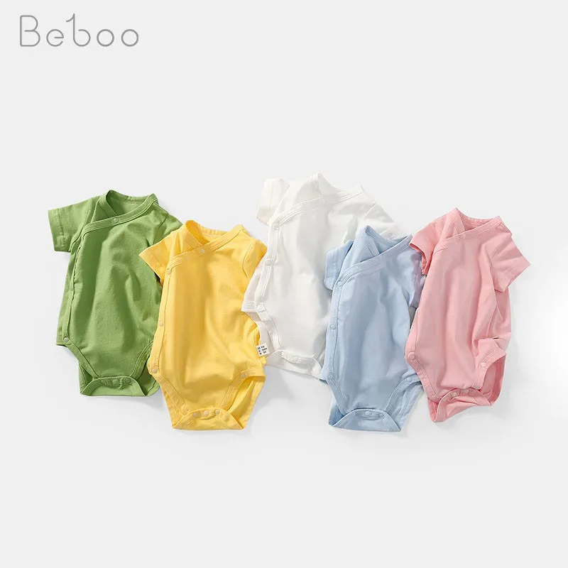 Summer Newborn Baby Bodysuit Short Sleeve Jumpsuit Pure Cotton Solid Color Korean Climbing Clothes Babies Clothing 0-12m Infants
Summer Newborn Baby Bodysuit Short Sleeve Jumpsuit Pure Cotton Solid Color Korean Climbing Clothes Babies Clothing 0-12m Infants