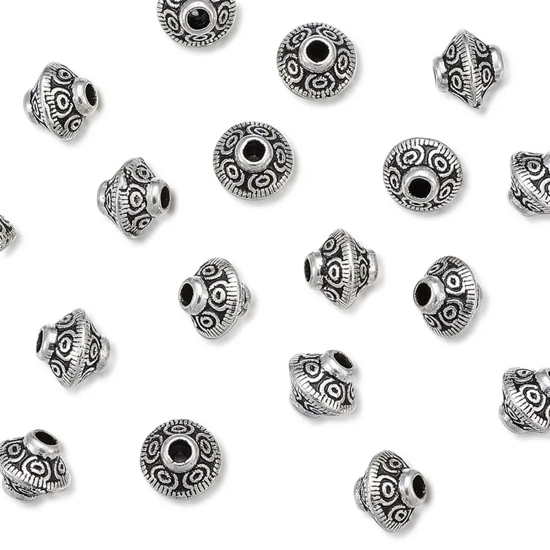 50pcs Tibetan Style Antique Silver Tone Bicone Alloy Bead Spacers Charms for Jewelry Makings,Lead Free & Cadmium Free & Nickel
50pcs Tibetan Style Antique Silver Tone Bicone Alloy Bead Spacers Charms for Jewelry Makings,Lead Free & Cadmium Free & Nickel