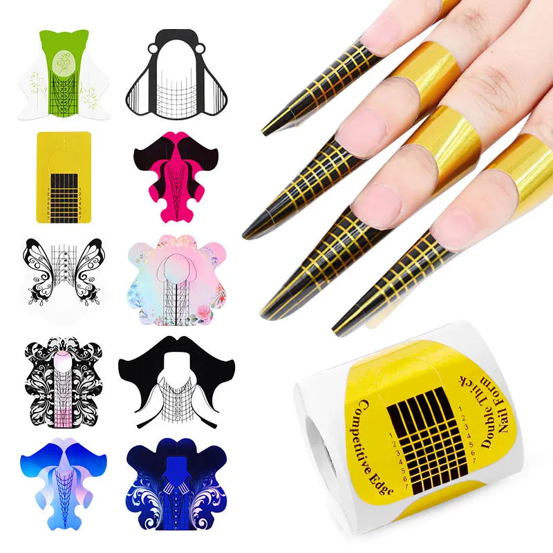 100Pcs French Nail Forms Acrylic UV Gel Curl Extension Manicure Stencil Forms for Nail Polish Display Professional Nail Tools
100Pcs French Nail Forms Acrylic UV Gel Curl Extension Manicure Stencil Forms for Nail Polish Display Professional Nail Tools