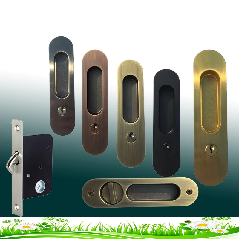 Generic Red BronzeInvisible Door Locks Handle Doublesided Durable For