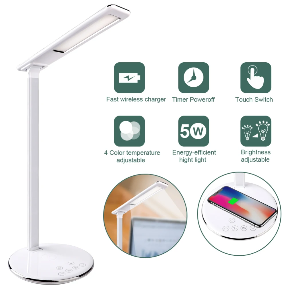 LED Touch Switch Desk Lamp Reading Dimmer USB Rechargeable LED Table Light QI Wireless Cell Phone Charger Room Light Supplies
LED Touch Switch Desk Lamp Reading Dimmer USB Rechargeable LED Table Light QI Wireless Cell Phone Charger Room Light Supplies
