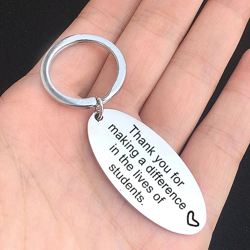 Teacher Keychain Engraved Thank You For Making A Difference In The Lives Of Students Keyring Jewelry For Teacher's Day Gift
Teacher Keychain Engraved Thank You For Making A Difference In The Lives Of Students Keyring Jewelry For Teacher's Day Gift