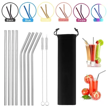 Multicolor 304 Stainless Steel Straws Reusable Metal Rainbow Drinking Straws Kitchen Bar Drinkware Accessory with Cleaner Brush
Multicolor 304 Stainless Steel Straws Reusable Metal Rainbow Drinking Straws Kitchen Bar Drinkware Accessory with Cleaner Brush