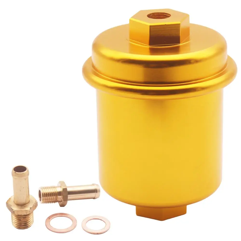 Gold Universal Inline Fuel Filter High Flow 100 Micron Cleanable Stainelss mesh
Gold Universal Inline Fuel Filter High Flow 100 Micron Cleanable Stainelss mesh