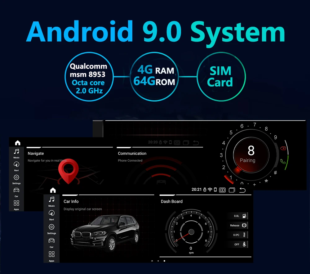 Cheap Newest Android 9.0 8Core 4G+64G 4G LTE car radio multimedia player GPS Navi for BMW 5 Series E60 E61 E63 E64 E90 E91 E92 CCC CIC 4