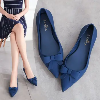 SLHJC Spring Women Jelly Flats Shoes Summer Shallow Mouth Pointy Toe Slip On Bowknot Sandals Rain Shoes Flat Heel Anti Skid
SLHJC Spring Women Jelly Flats Shoes Summer Shallow Mouth Pointy Toe Slip On Bowknot Sandals Rain Shoes Flat Heel Anti Skid