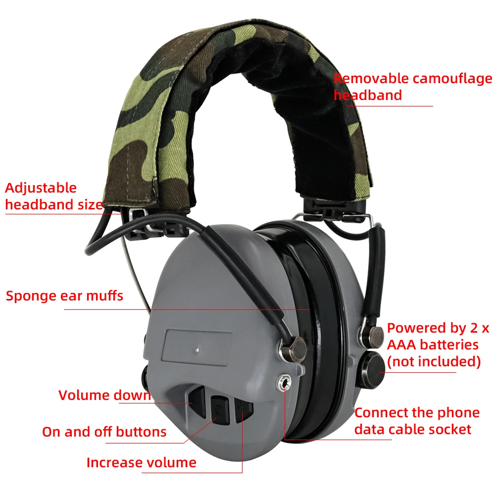 MSASORDIN Tactical Airsoft Sordn Headphone Hunting Electronic Hearing Protection Noise Reduction Shooting Tactical Headset
MSASORDIN Tactical Airsoft Sordn Headphone Hunting Electronic Hearing Protection Noise Reduction Shooting Tactical Headset