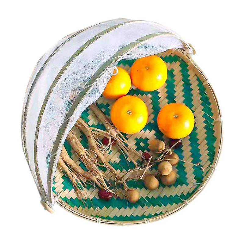 Hand-Woven Food Serving Tent Basket Fruit Vegetable Bread Cover Storage Container Outdoor Picnic Basket With Gauze Hot Sale
Hand-Woven Food Serving Tent Basket Fruit Vegetable Bread Cover Storage Container Outdoor Picnic Basket With Gauze Hot Sale