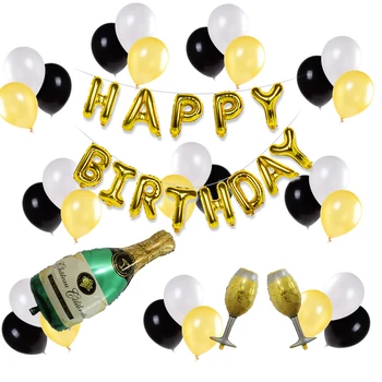 Gold Happy Birthday Party Decoration Balloons Set Foil Champagne Bottle Goblet Adult Black Gold Birthday Air Balloon Decorations
Gold Happy Birthday Party Decoration Balloons Set Foil Champagne Bottle Goblet Adult Black Gold Birthday Air Balloon Decorations