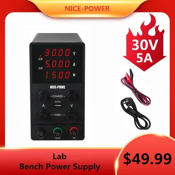 30V 5A DC Adjustable Power Supply Laboratory Voltage And Current Regulator110V 220V Bench Source Digital For Phone 0.01W
30V 5A DC Adjustable Power Supply Laboratory Voltage And Current Regulator110V 220V Bench Source Digital For Phone 0.01W