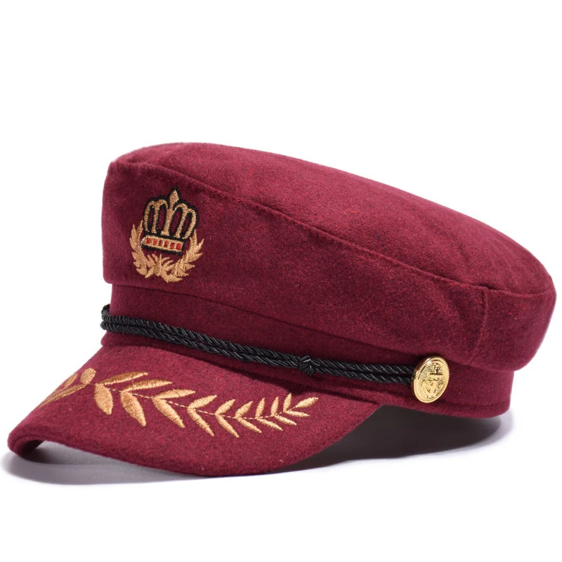 2019 autumn and winter new men and women popular beret high quality wheat ear embroidery flat top hat fashion British navy cap
2019 autumn and winter new men and women popular beret high quality wheat ear embroidery flat top hat fashion British navy cap