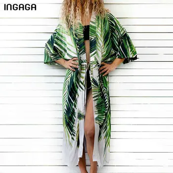 INGAGA Drawstring Long Beach Dress Leaf Printing Beachwear Cover Up New Swimwear Women Sexy Bathing Suit Women 2020 Swimsuit
INGAGA Drawstring Long Beach Dress Leaf Printing Beachwear Cover Up New Swimwear Women Sexy Bathing Suit Women 2020 Swimsuit