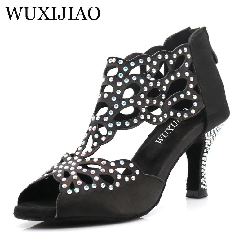 

WUXIJIAO ladies shoes Jazz sneakers high heel dance shoes with rhinestones Latin dance shoes