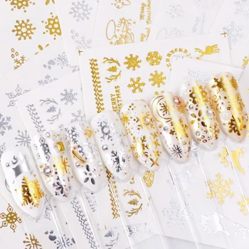 3D Gold Silver Christmas Design Nail Art Stickers Winter Snow Flower Sliders Water Decals for Nails Manicure / 500pcs 
3D Gold Silver Christmas Design Nail Art Stickers Winter Snow Flower Sliders Water Decals for Nails Manicure / 500pcs