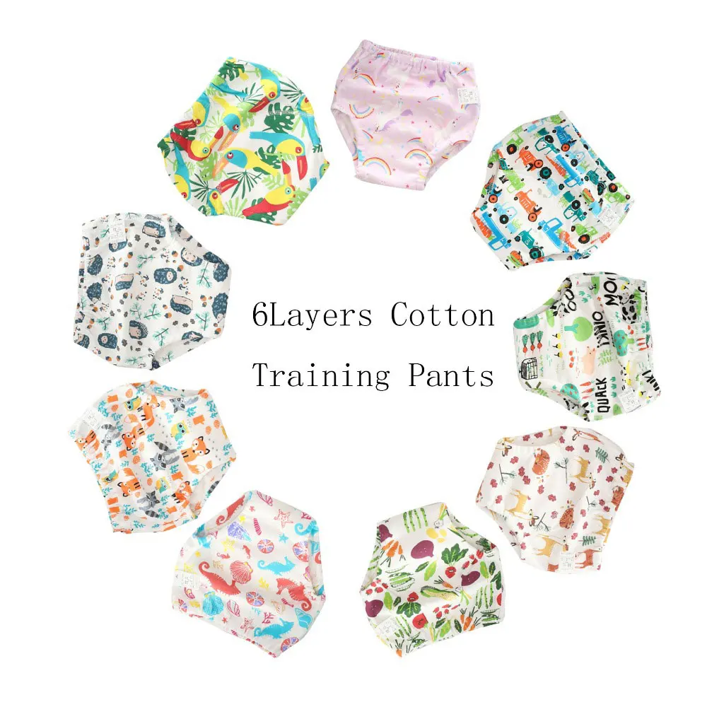 10 Pcs/lot 8 Layers Reusable Baby Training Pants Cotton Kids Underwear Reusable Cloth Diaper Nappies Infant Waterproof Panties
10 Pcs/lot 8 Layers Reusable Baby Training Pants Cotton Kids Underwear Reusable Cloth Diaper Nappies Infant Waterproof Panties