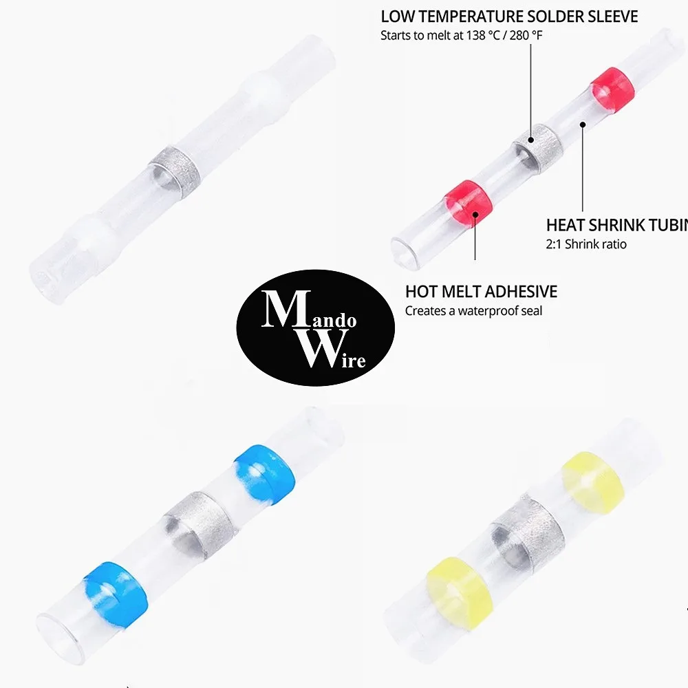 MandoWire 10 Pieces Heat Shrink Solder Seal Wire Connectors Waterproof Butt Connectors Electrical Insulated Marine Terminal Kit
MandoWire 10 Pieces Heat Shrink Solder Seal Wire Connectors Waterproof Butt Connectors Electrical Insulated Marine Terminal Kit