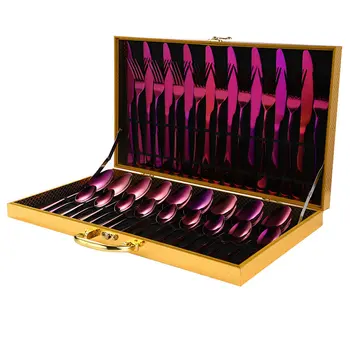 36PCS Cutlery Set Stainless Steel Flatware Spoon Fork Knife Dinnerware Set Home Party Tableware with Box Best Gift 7 Colors
36PCS Cutlery Set Stainless Steel Flatware Spoon Fork Knife Dinnerware Set Home Party Tableware with Box Best Gift 7 Colors