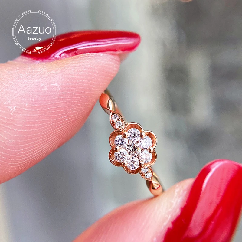 Aazuo Pure 18K Rose Gold Ring For Women Genuine Sparkling Diamond Ring Promise Engagement Rings Anniversary Fine Jewelry
Aazuo Pure 18K Rose Gold Ring For Women Genuine Sparkling Diamond Ring Promise Engagement Rings Anniversary Fine Jewelry
