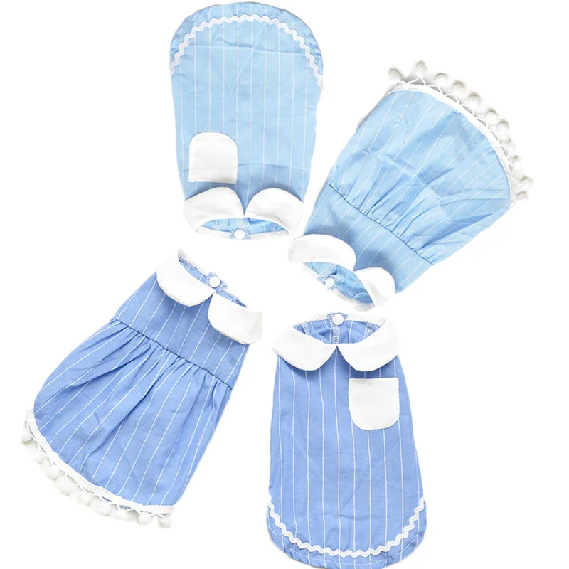 Spring Clothes Denim Cloth Dog Dress Lapel Shirt Vest Summer Pet Skirt For Small Dogs Blue Strips Dresses For Princess Puppy Dog
Spring Clothes Denim Cloth Dog Dress Lapel Shirt Vest Summer Pet Skirt For Small Dogs Blue Strips Dresses For Princess Puppy Dog