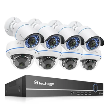 

Techage 8CH POE 1080P Security NVR Sets 2MP Audio Sound Camera System Dome Bullet Indoor Outdoor CCTV Surveillance Kit 2TB HDD