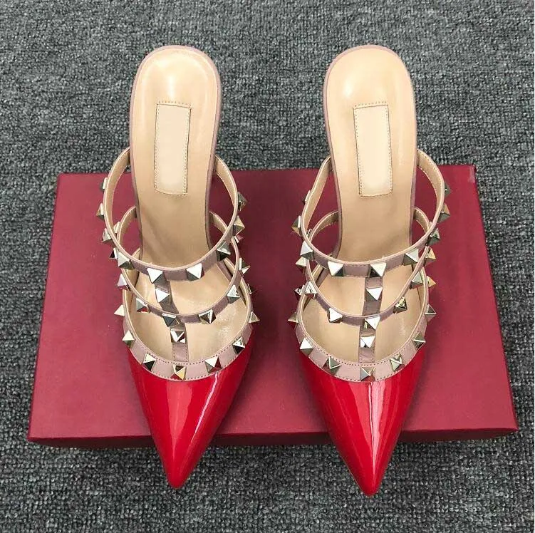 2019 summer new V rivet pointed high-heeled slippers rivets pointed stiletto semi-slip sandals 6cm 8cm 10m heels
2019 summer new V rivet pointed high-heeled slippers rivets pointed stiletto semi-slip sandals 6cm 8cm 10m heels