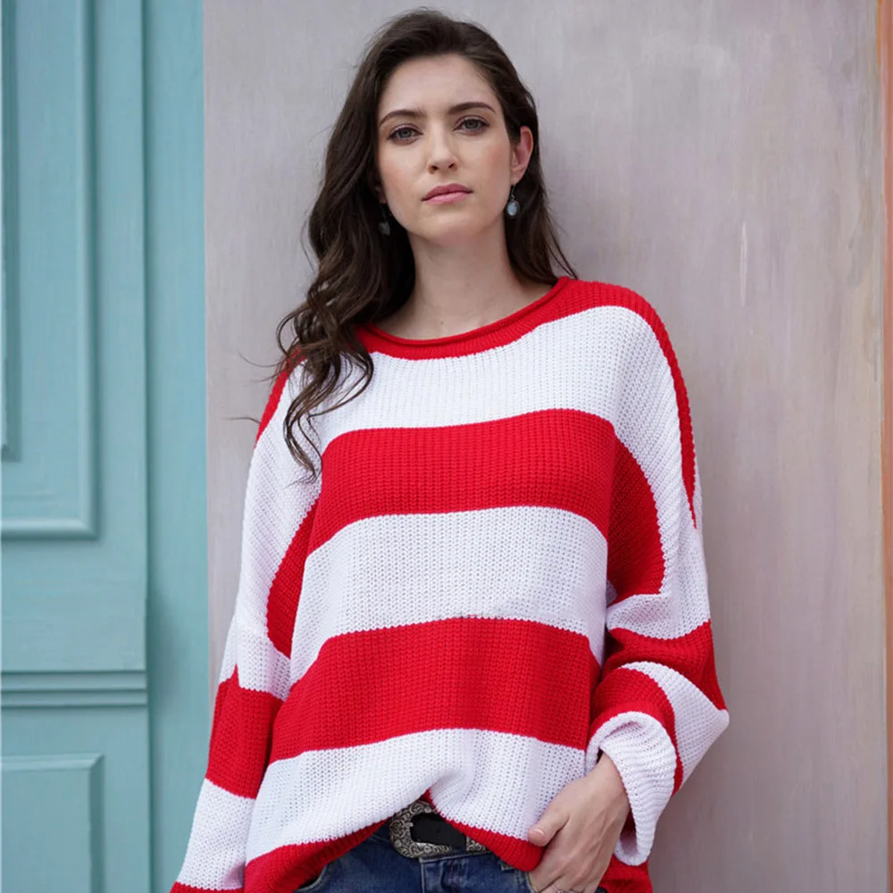 MVP-TOP Striped Loose Ladies Sweater Pullover 2019 Autumn Winter New Arrival Green Jumpers Knit Sweaters Women Pull Femme
MVP-TOP Striped Loose Ladies Sweater Pullover 2019 Autumn Winter New Arrival Green Jumpers Knit Sweaters Women Pull Femme