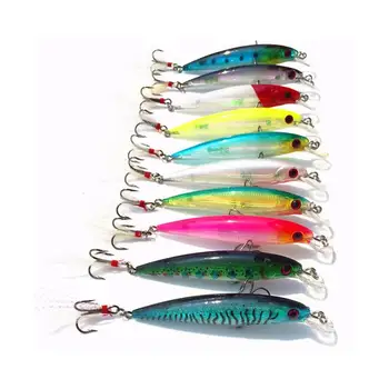 10Pcs Minnow Fishing Lures Set 9cm 8g Artificial Hard Bait with Feather Dual Fishhook Swimbait
10Pcs Minnow Fishing Lures Set 9cm 8g Artificial Hard Bait with Feather Dual Fishhook Swimbait