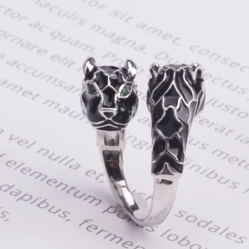 Enameled Black Panther Double Heads Finger Ring Green Eyes Copper Leopard Animal Finger Ring for men women party
Enameled Black Panther Double Heads Finger Ring Green Eyes Copper Leopard Animal Finger Ring for men women party
