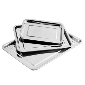 Baking Sheet Set of 3,Stainless Steel Cookie Sheet Set 3 Pieces Toaster Oven Tray Pan Rectangle Size Non Toxic & Healthy
Baking Sheet Set of 3,Stainless Steel Cookie Sheet Set 3 Pieces Toaster Oven Tray Pan Rectangle Size Non Toxic & Healthy
