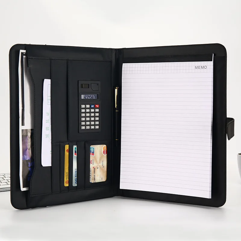 PU Leather A4 Multifunctional Business Folder With 8-Bit Calculator Organizer Sturdy Office Manager Clip Writing Pads Contract
PU Leather A4 Multifunctional Business Folder With 8-Bit Calculator Organizer Sturdy Office Manager Clip Writing Pads Contract